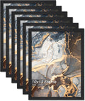 Engineered Wood 10x13 Picture Frame Set of 6 - Slim Black Frames
