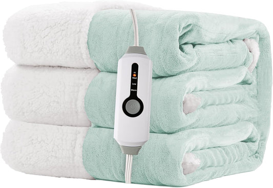 Electric Heated Blanket Throw 50x60 with Dual-Sided Comfort