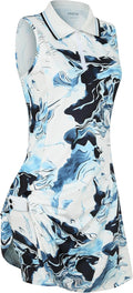 Womens Sleeveless Polo Golf Tennis Dress with Inner Shorts