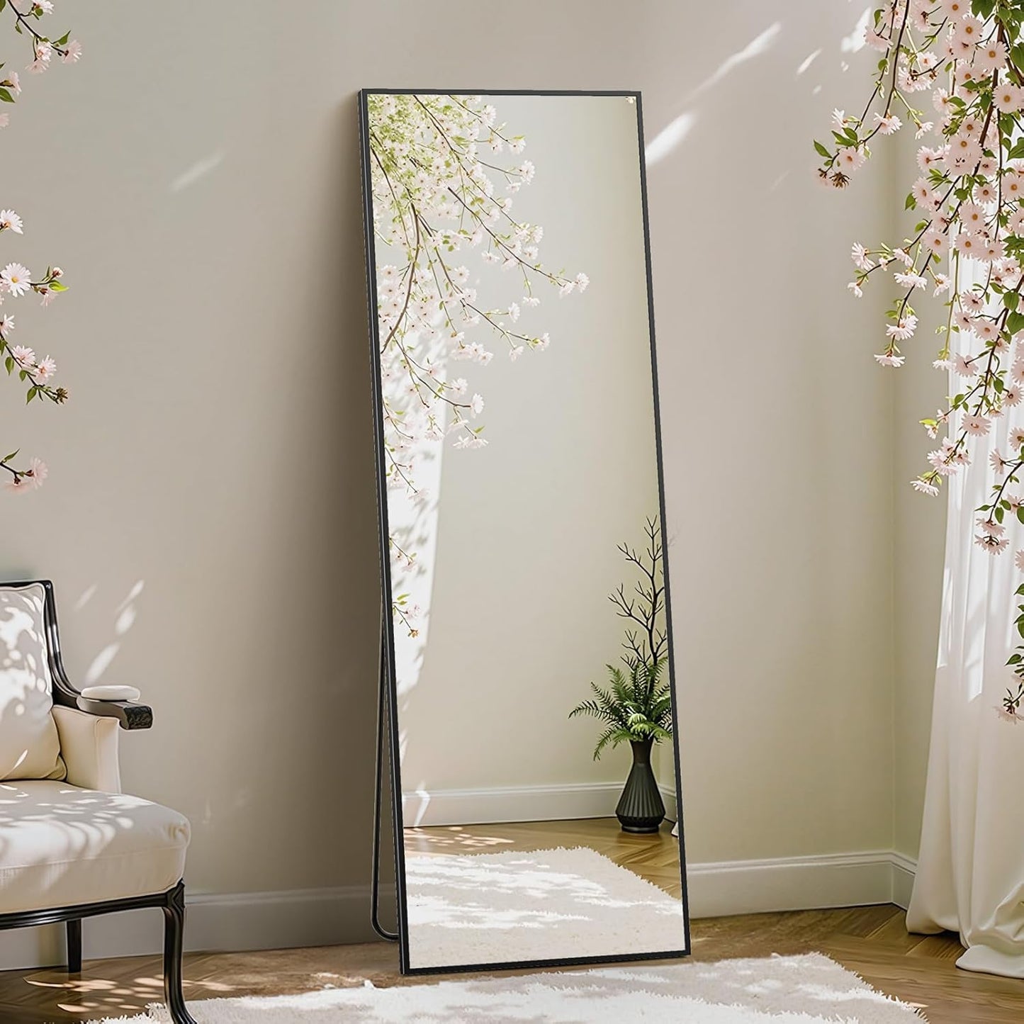 DUMOS Full Length Mirror with Stand for Modern Home Decor