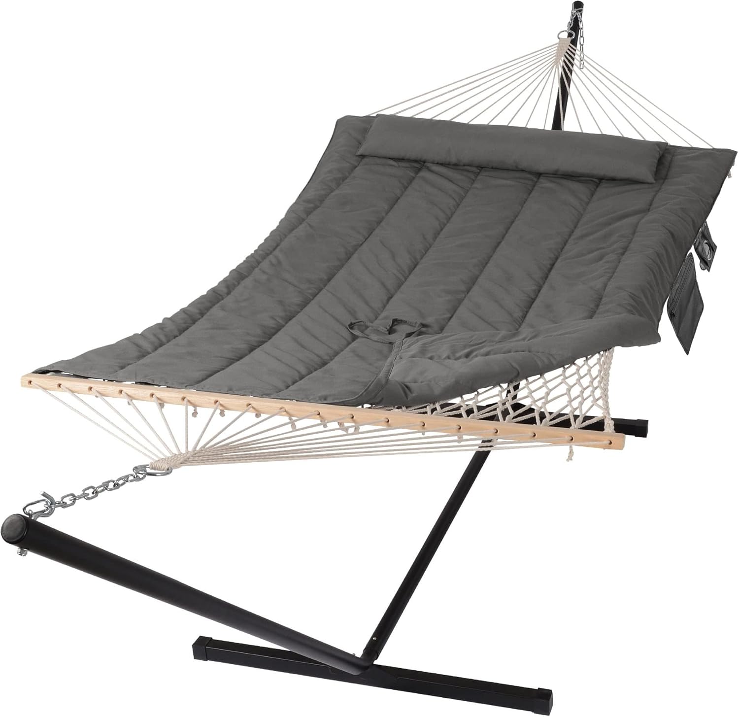 SUNCREAT Double Outdoor Hammock with Stand for Two People