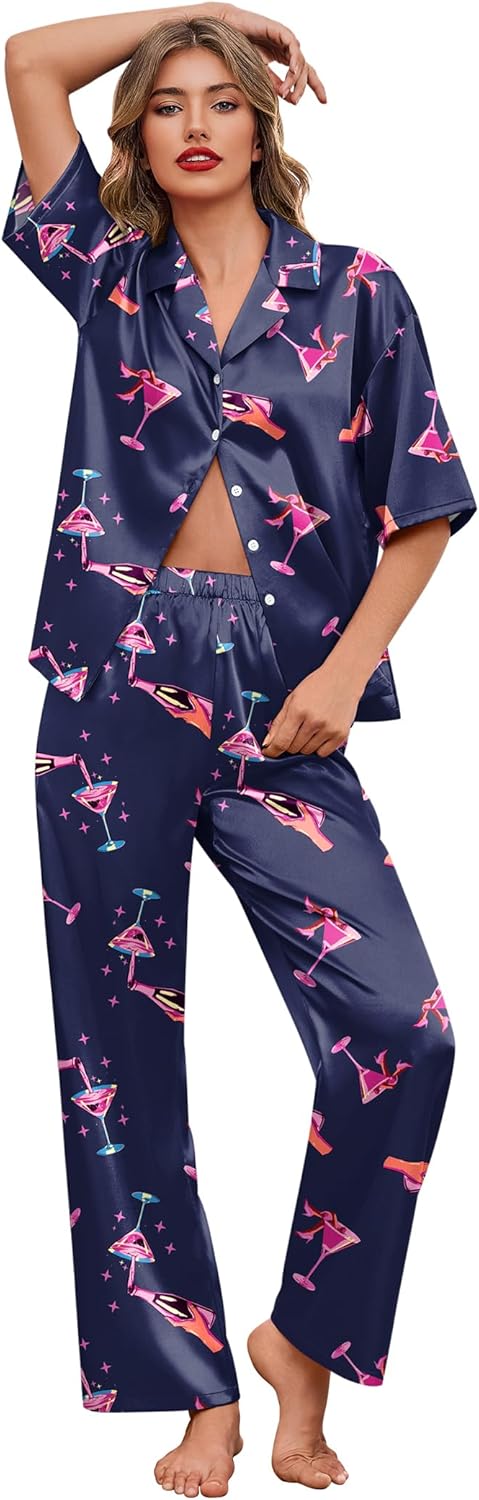 Ekouaer Silk Satin Pajamas Set for Women - Soft and Stylish