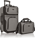 U.S. Traveler Rio Fabric Expandable Carry-on Luggage - Compact 2-Piece