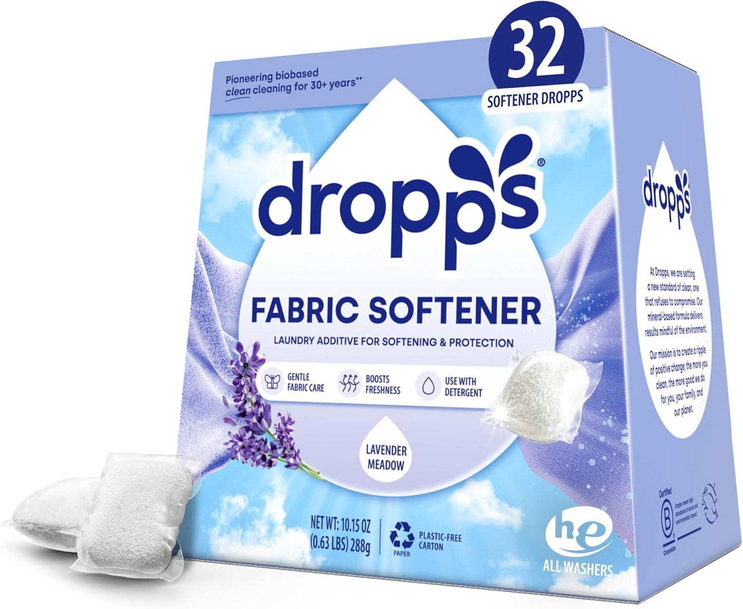 Dropps Lavender Meadow Softener Pods - Protects & Softens