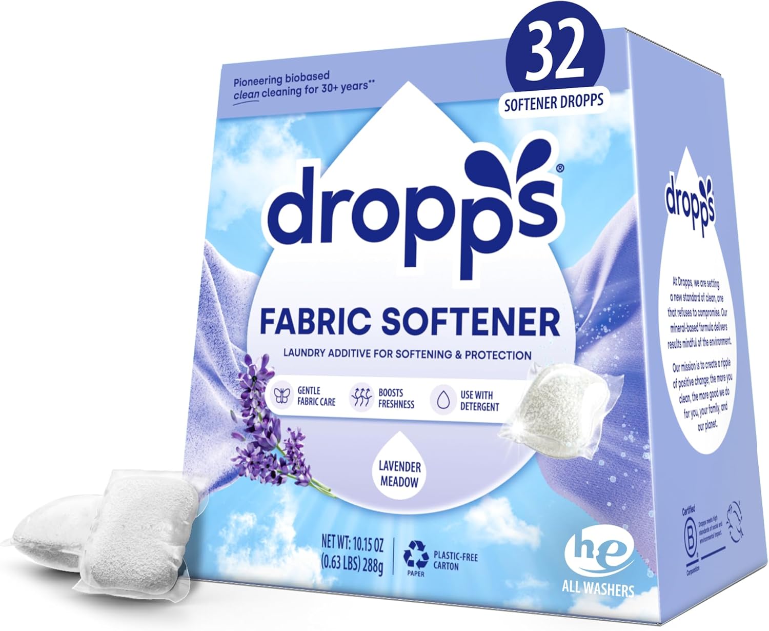 Dropps Lavender Meadow Softener Pods - Protects & Softens