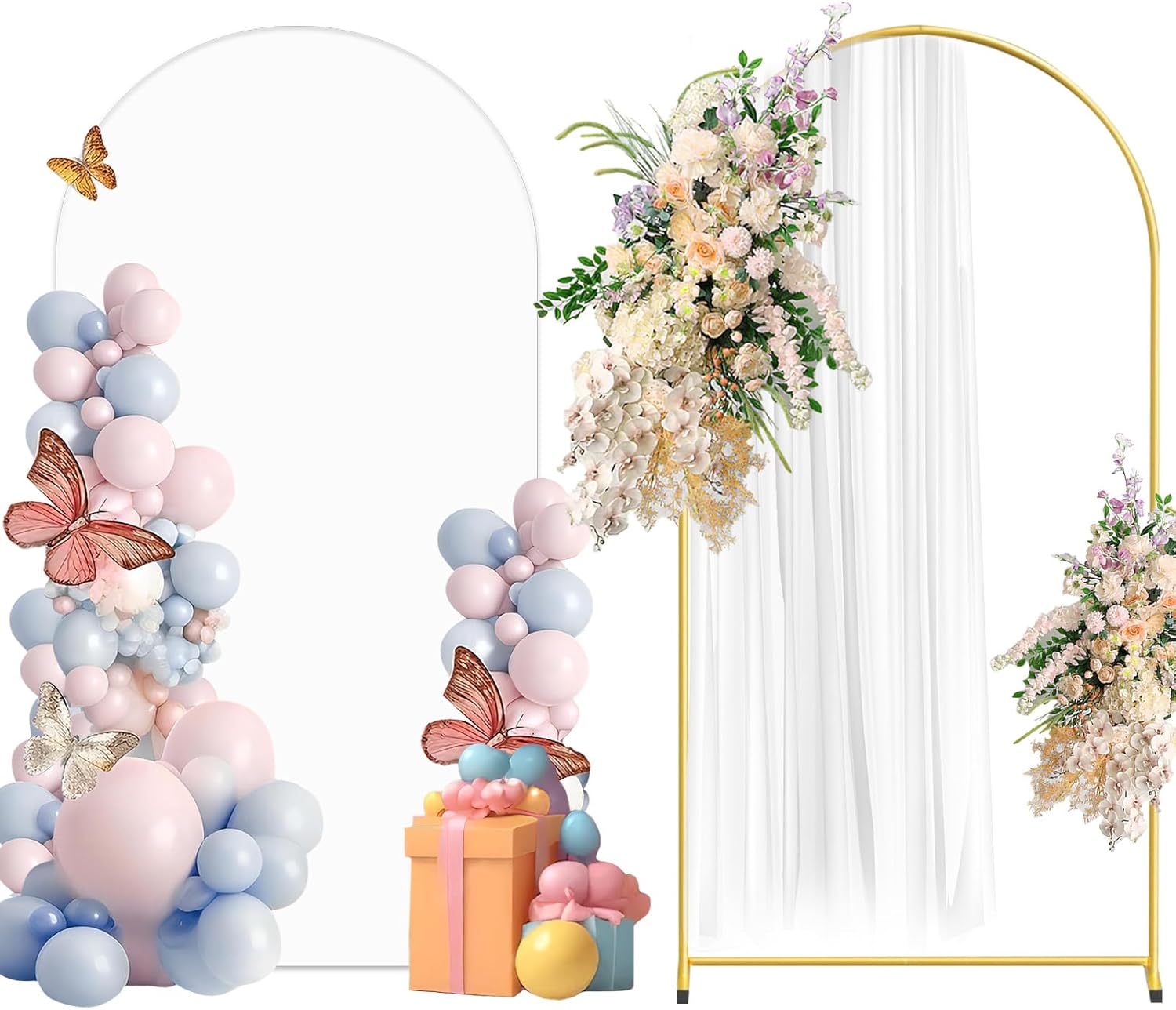 Metal Arch Backdrop Stand Set for Weddings and Parties