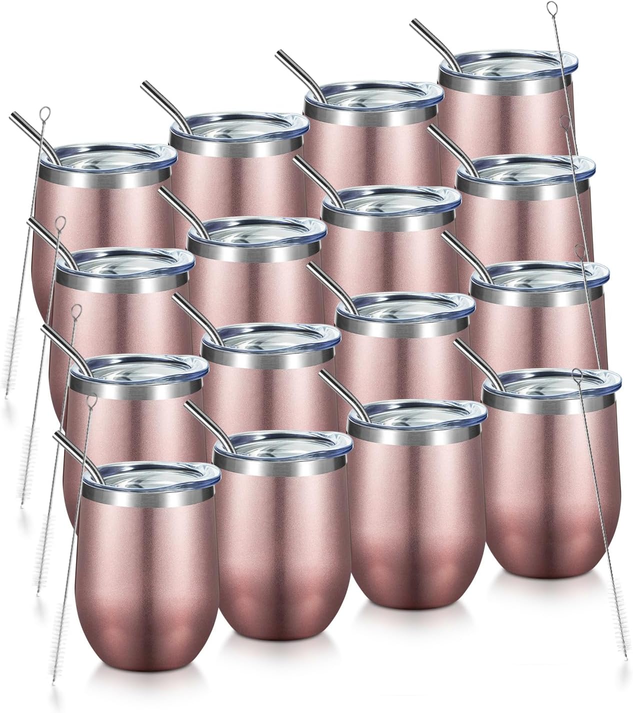 COMOOO Rose Gold Stainless Steel Wine Tumbler for All Occasions
