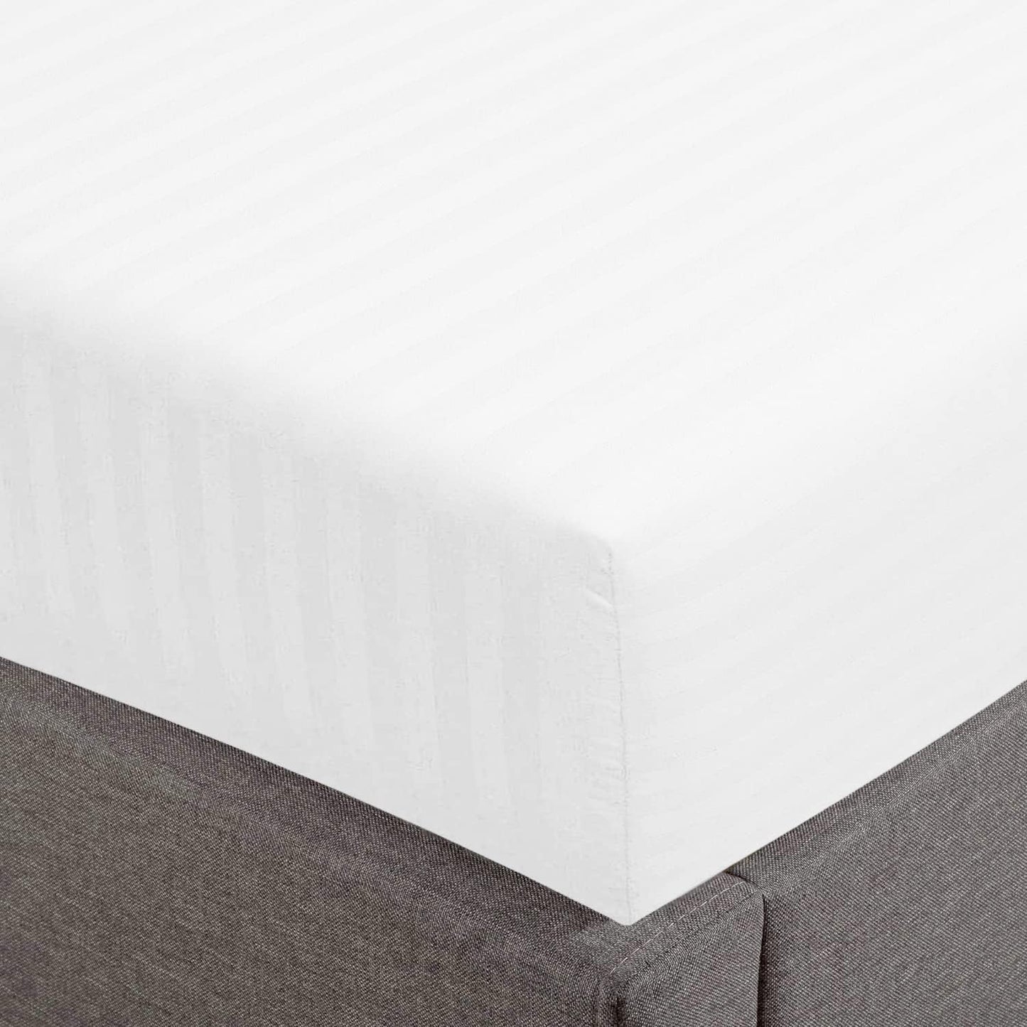 King Size Fitted Sheet 100% Cotton Damask Sateen Weave