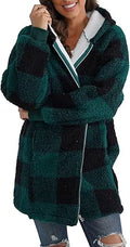 ReachMe Womens Oversized Zip Up Sherpa Jacket - Cozy Warm Teddy Coat