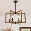 Farmhouse Chandelier 6-Light Modern Geometric Dining Room Chandelier