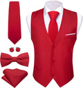 Mens Formal Business Suit Vest Slim Fit Waistcoat Set