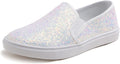 Womens Glitter Slip-On Loafers - Comfortable Sparkle Flats