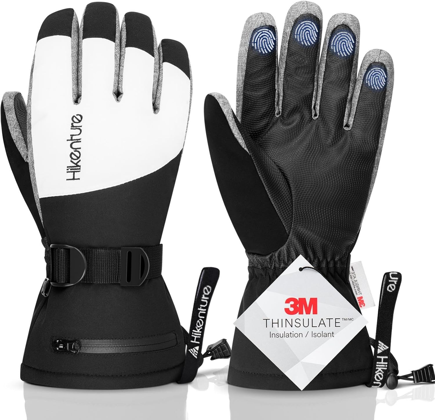 Hikenture Insulated Ski Gloves - Warm Waterproof Snow Gear
