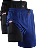 Men's 2 in 1 Running Shorts with Liner - Quick Dry Workout Shorts