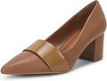 Mafulus Women's Chunky Low Heels Pumps Pointed Toe - Office Dress Shoe