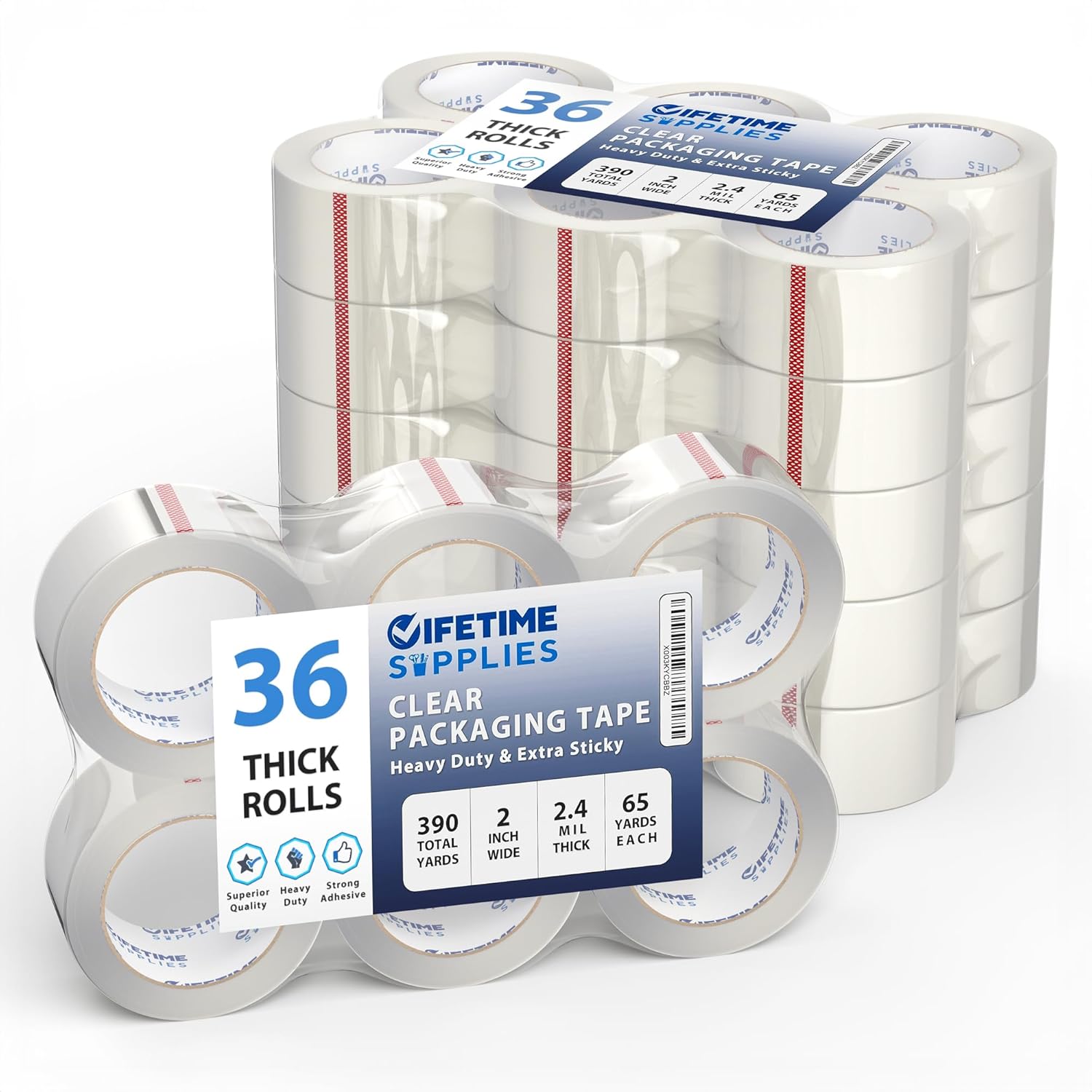 36 Rolls Upgraded Clear Premium Packing Tape for Shipping Needs