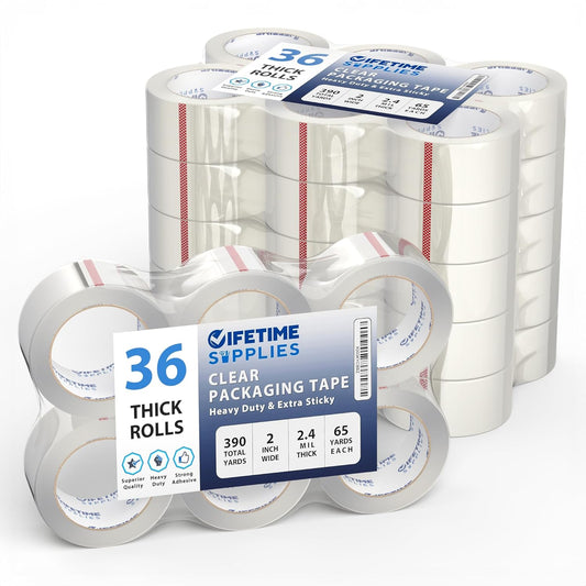 36 Rolls Upgraded Clear Premium Packing Tape for Shipping Needs