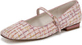 Womens Tinsley Tweed Mary Jane Flats - Square Toe Comfort