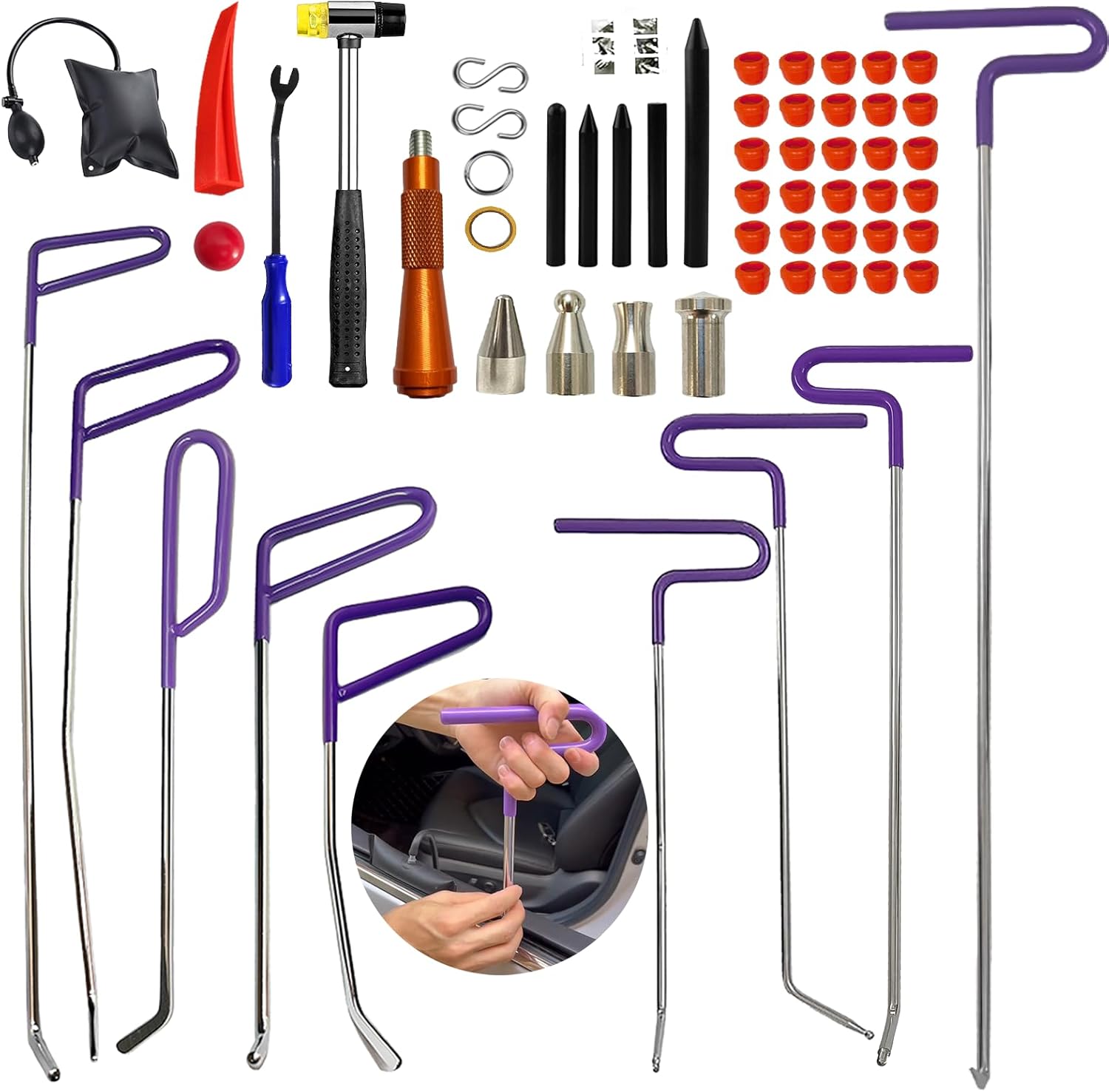 59pcs Paintless Dent Rods Repair Tools for Car Body Dent Repair