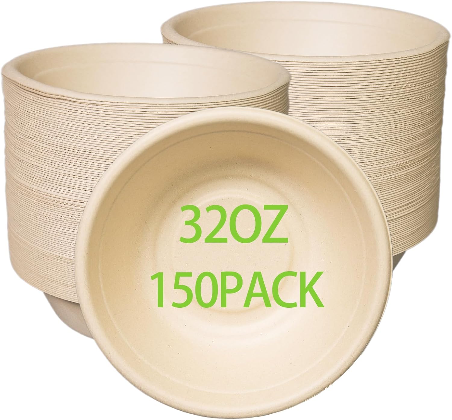 32oz Disposable Salad Bowls - Eco-Friendly Heavy-Duty Pack