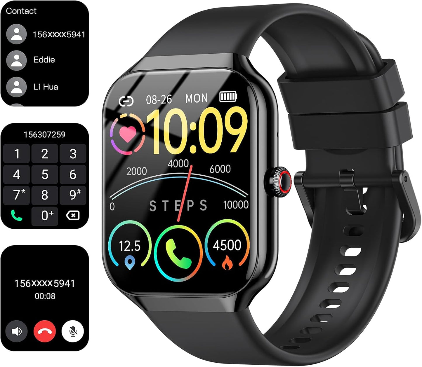 Fempoin Smartwatch - HD Touch Screen, Answer Calls, Sport Tracker, Heart Rate Monitor