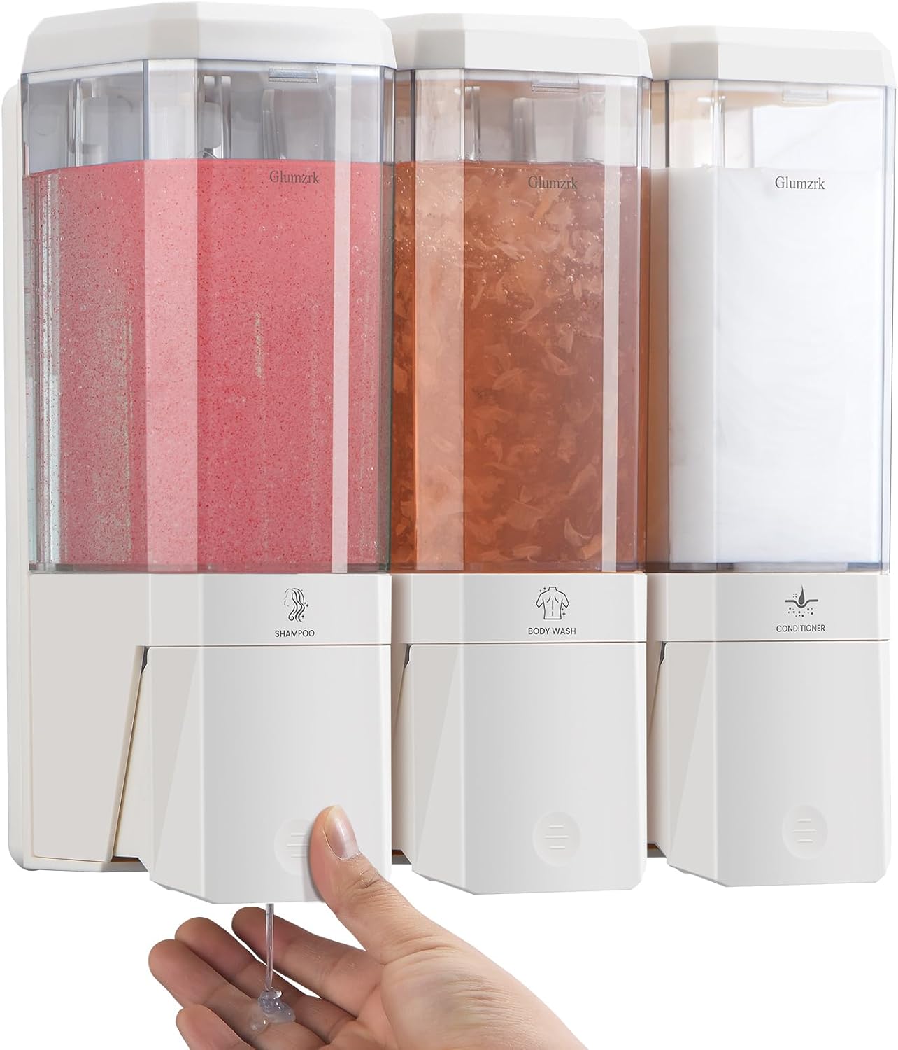 3 Chamber No Drill Shampoo and Conditioner Dispenser for Shower