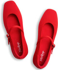 Square Toe Mary Jane Flats for Women Dressy Comfortable (Style 8G5W)