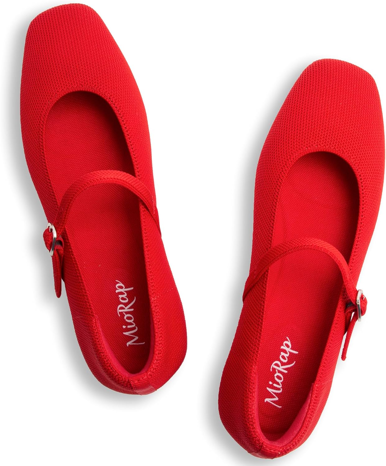 Square Toe Mary Jane Flats for Women: Comfortable Knit Ballet