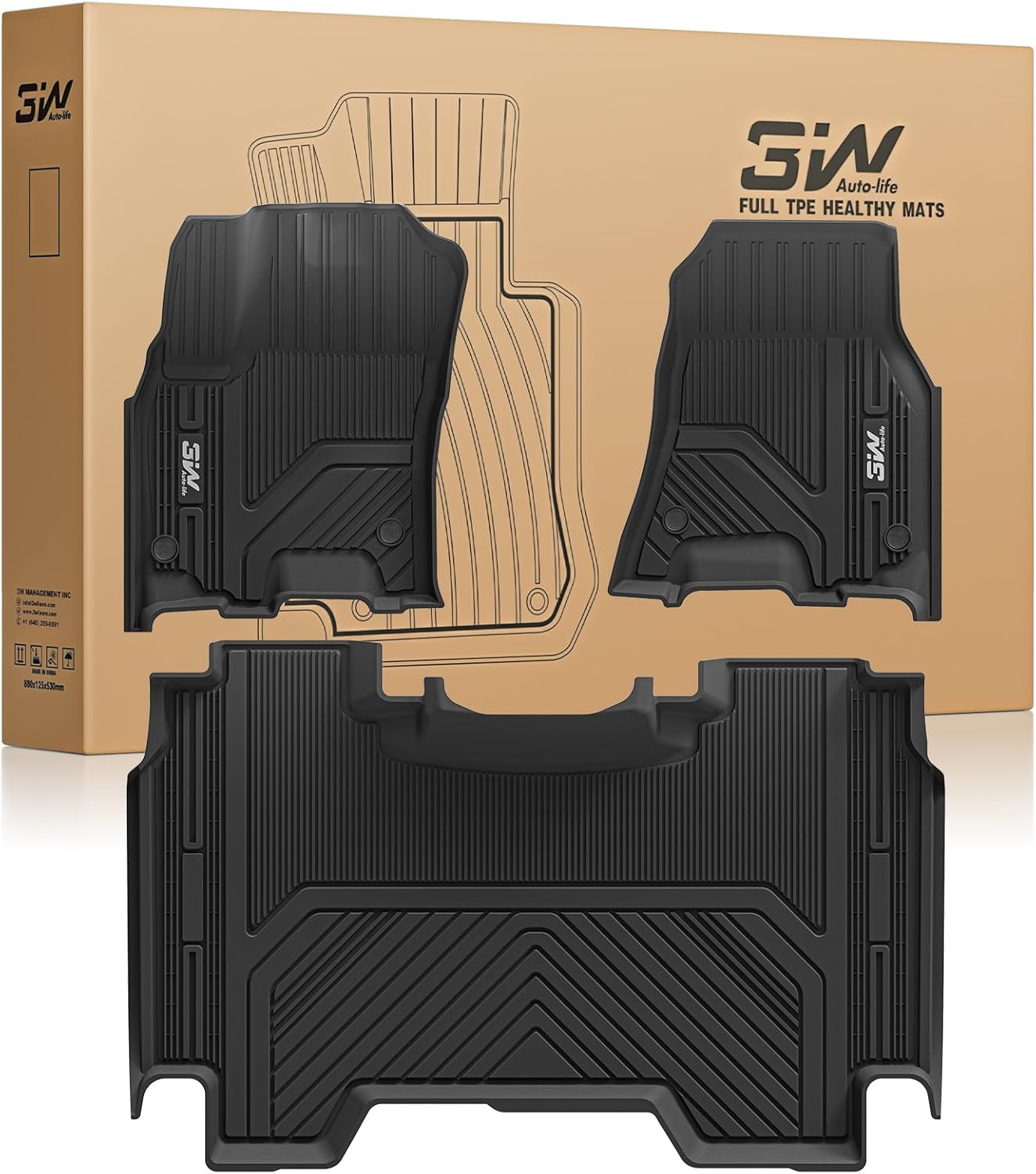 3W Floor Mats for Dodge Ram 1500 Crew Cab 2025 - Custom Fit