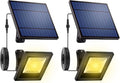 Solar Flood Lights Outdoor with 16FT Cable Dusk to Dawn - Warm White