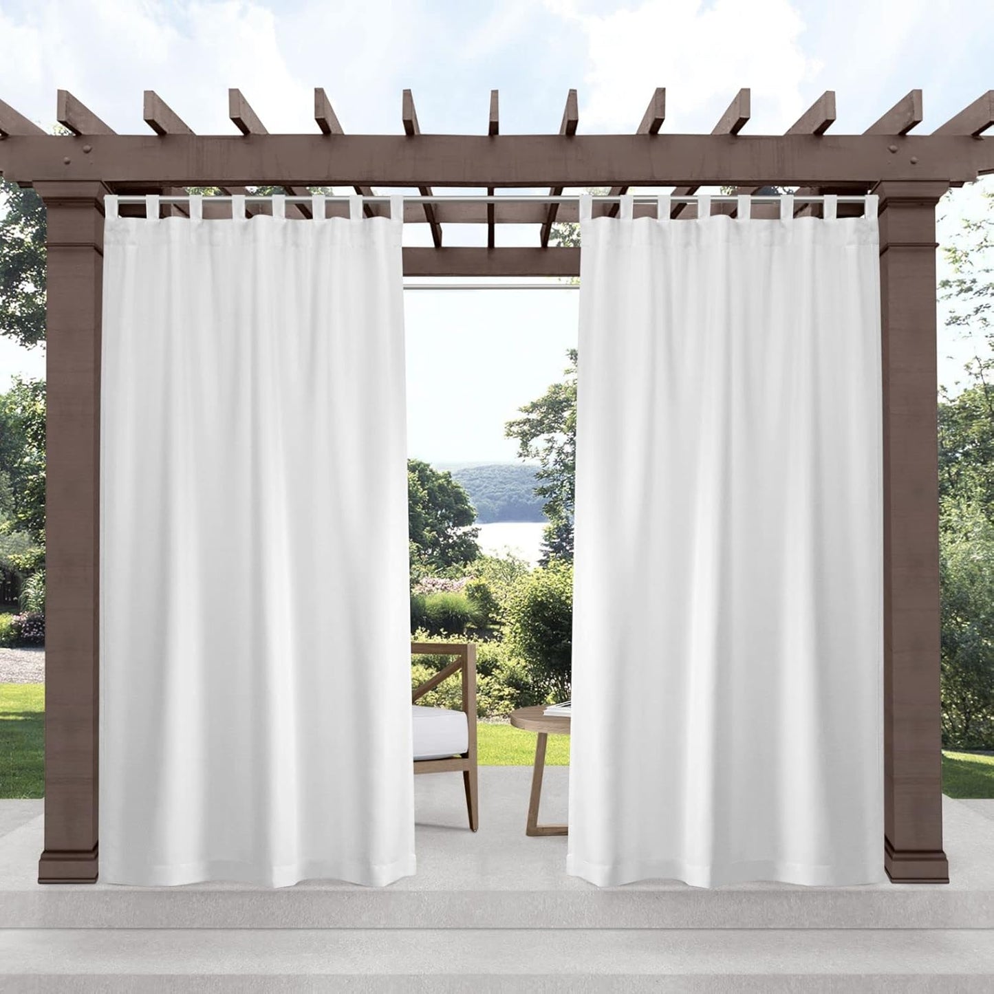 Exclusive Home Cabana Solid Indoor/Outdoor Light Filtering Curtains