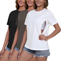 Ecavus Women's 3-Pack Nursing Shirts for Breastfeeding (Style GRSF)