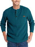 ZITY Long Sleeve Henley Waffle Thermal Shirt for Men