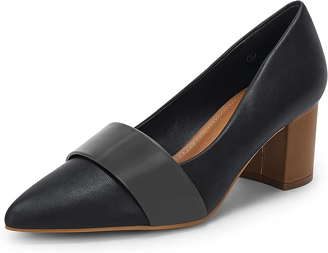 Mafulus Women's Chunky Low Heels Pumps for Office Wear