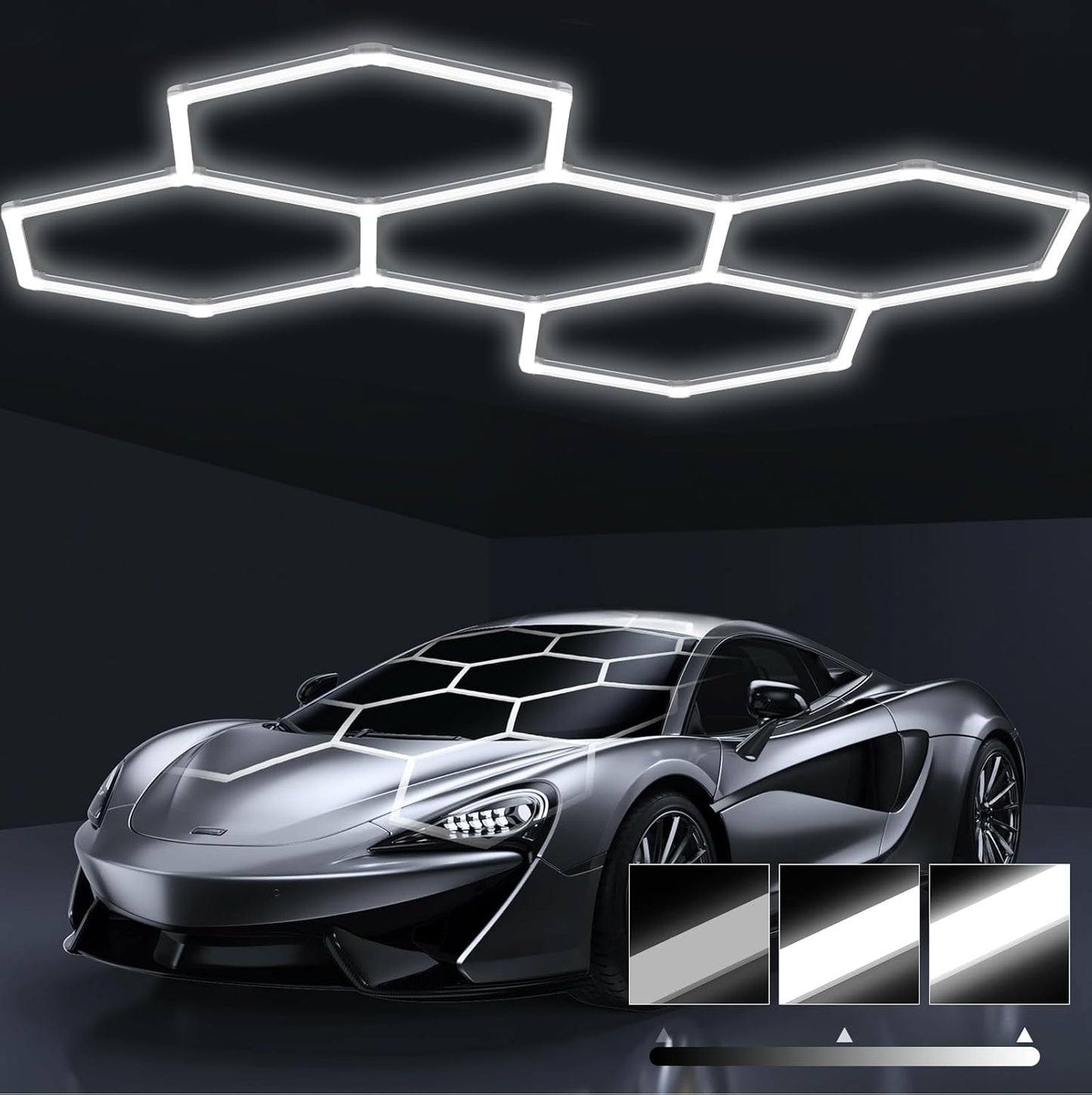 Ultra-Bright Hexagon Garage LED Lights for Any Space