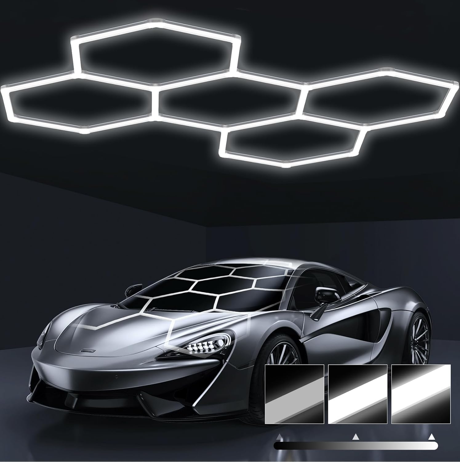 Ultra-Bright Hexagon Garage LED Lights for Any Space