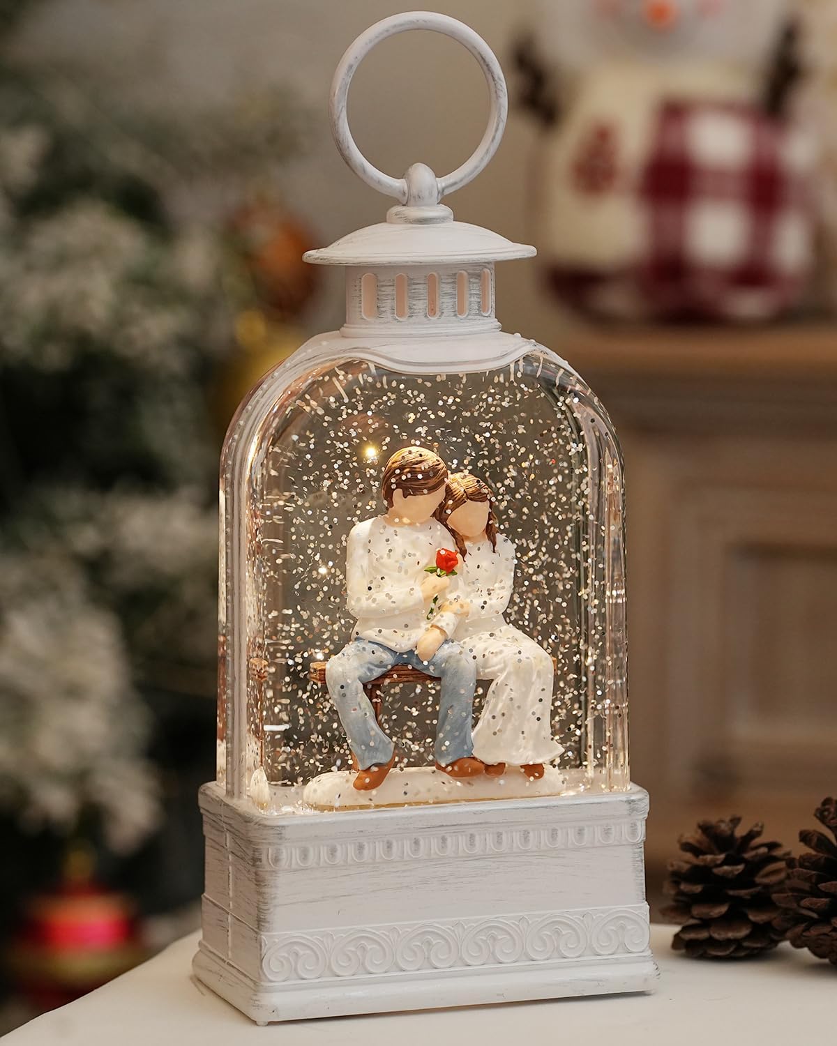 Newly Wed Gifts Christmas Snow Globes Light Up for Couples