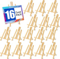 ESRICH 16Pack 11.8in Wood Tabletop Easels - Portable Small Canvas