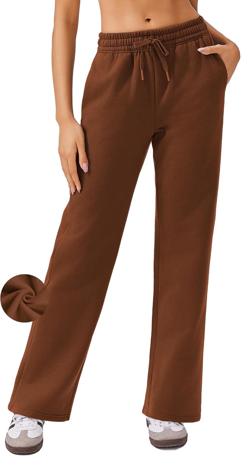PINSPARK Womens Fleece Lined Sweatpants for Cozy Comfort