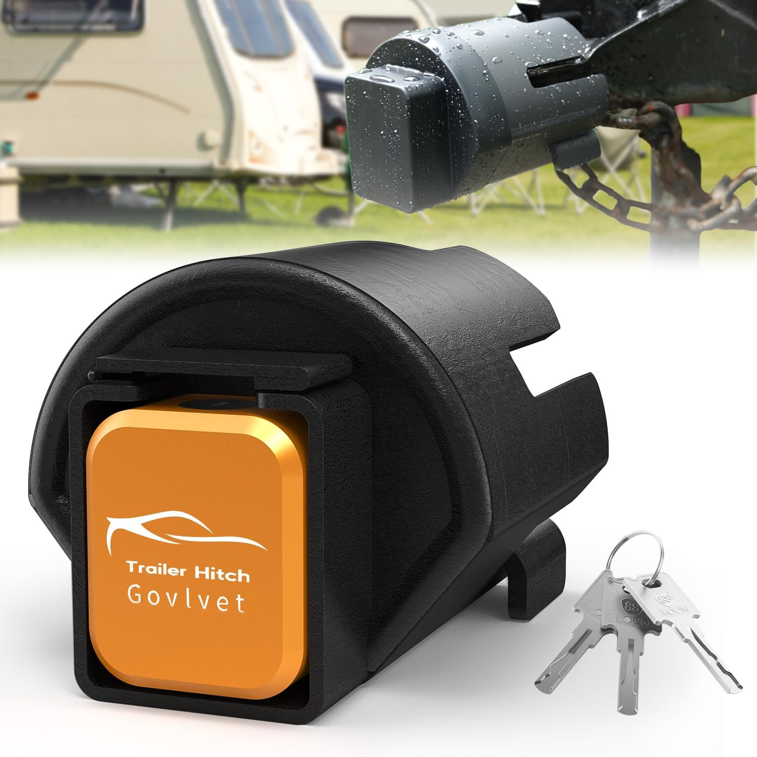 Heavy Duty Anti-Theft Trailer Lock for 2in and 2-5/16in Couplers