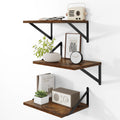 Deep Floating Shelves 12 in Deep Wall Shelves Set of 3 - Wide Rustic