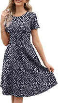 Women's Elegant Knee Length Floral A-Line Dress - Versatile Vintage