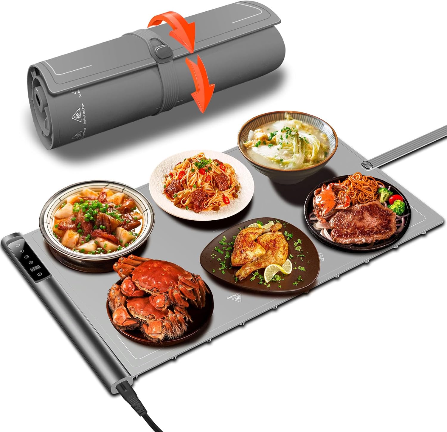 Warming Mat for Food - Fast Heating Silicone Tray for Parties
