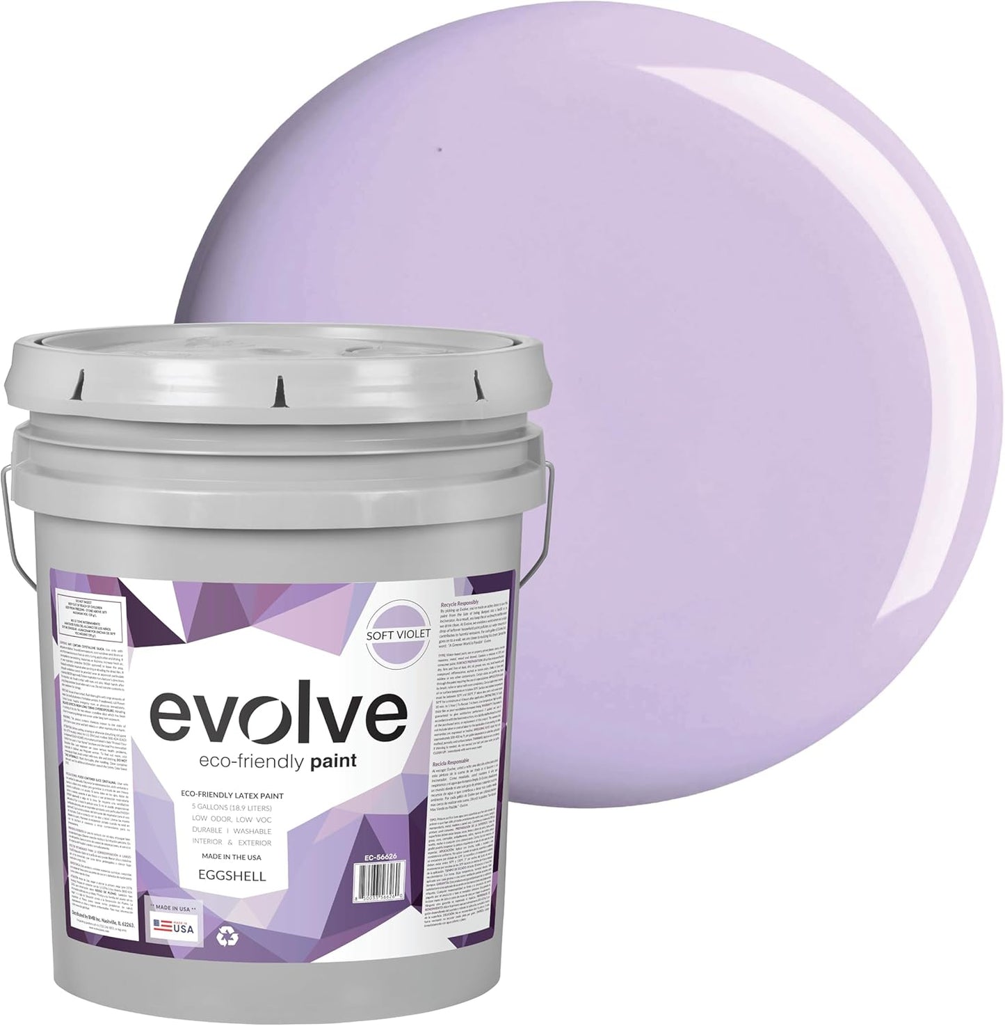 EVOLVE Paint & Primer: Eco-Friendly Low Sheen Soft Violet 5-Gallon