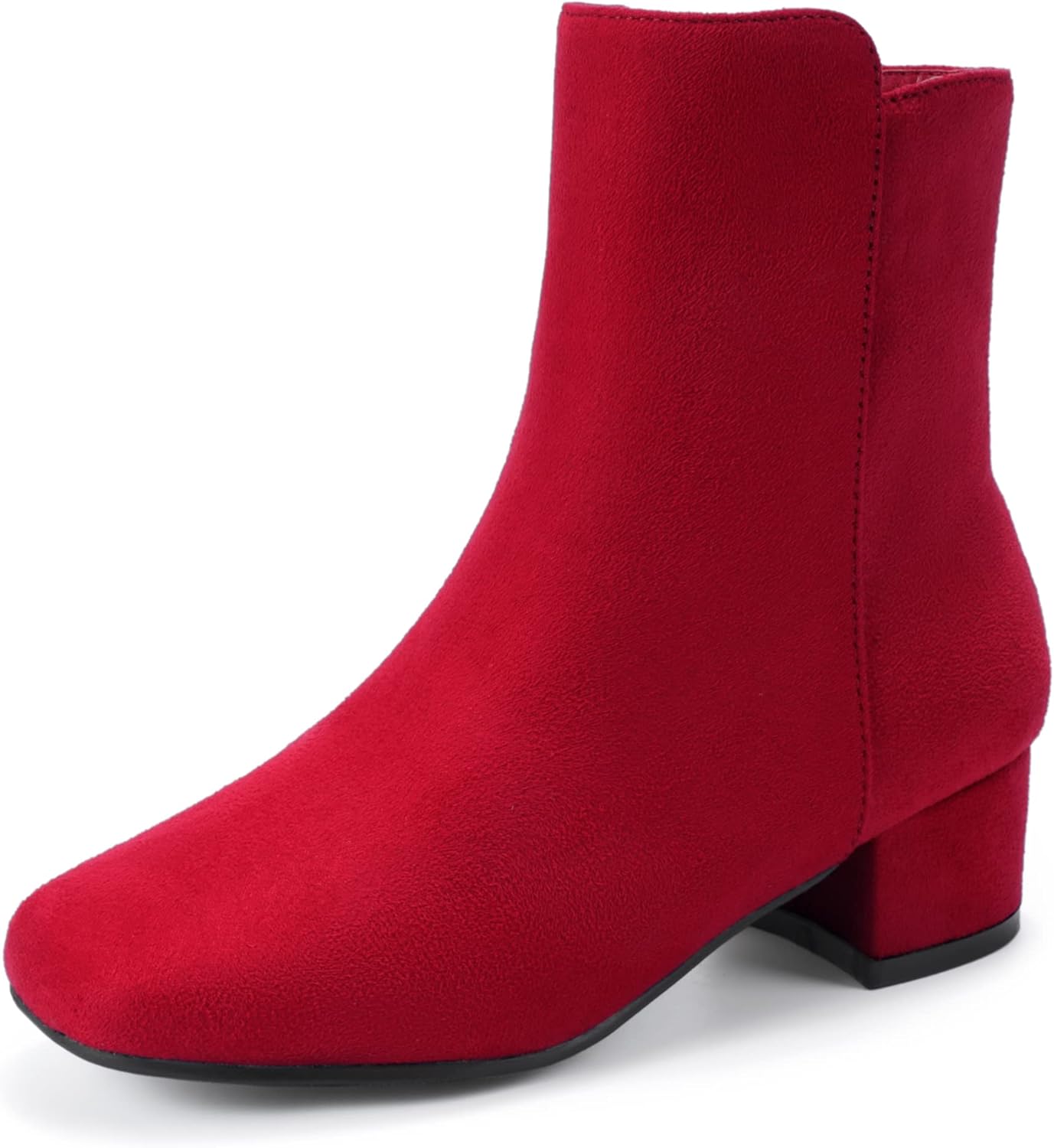 PANDANINJIA Girls Boots Fashion Square-Toe Dress Boots Low Heel
