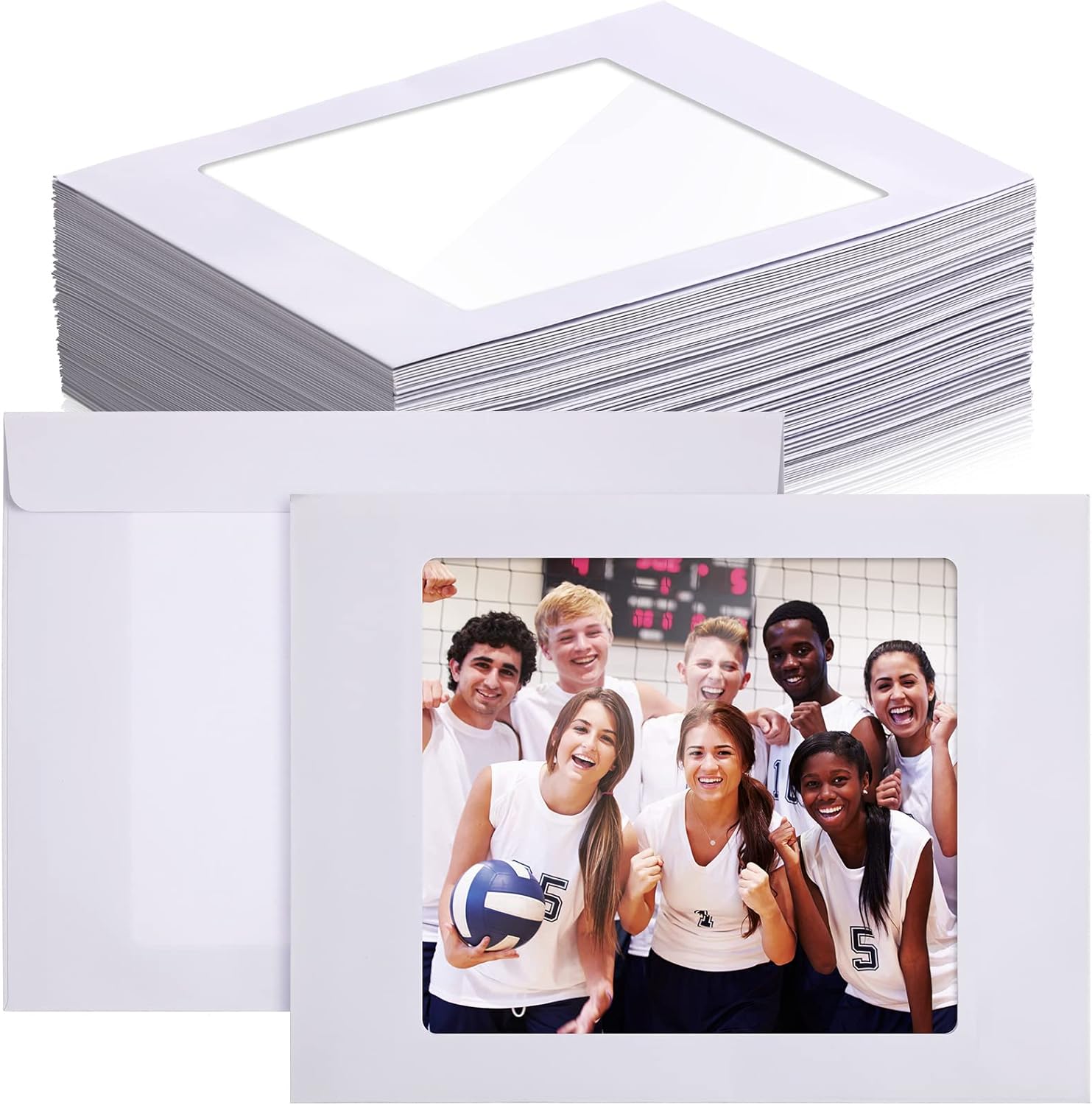Fainne 100 Pieces Full Face Window Envelopes for Photos