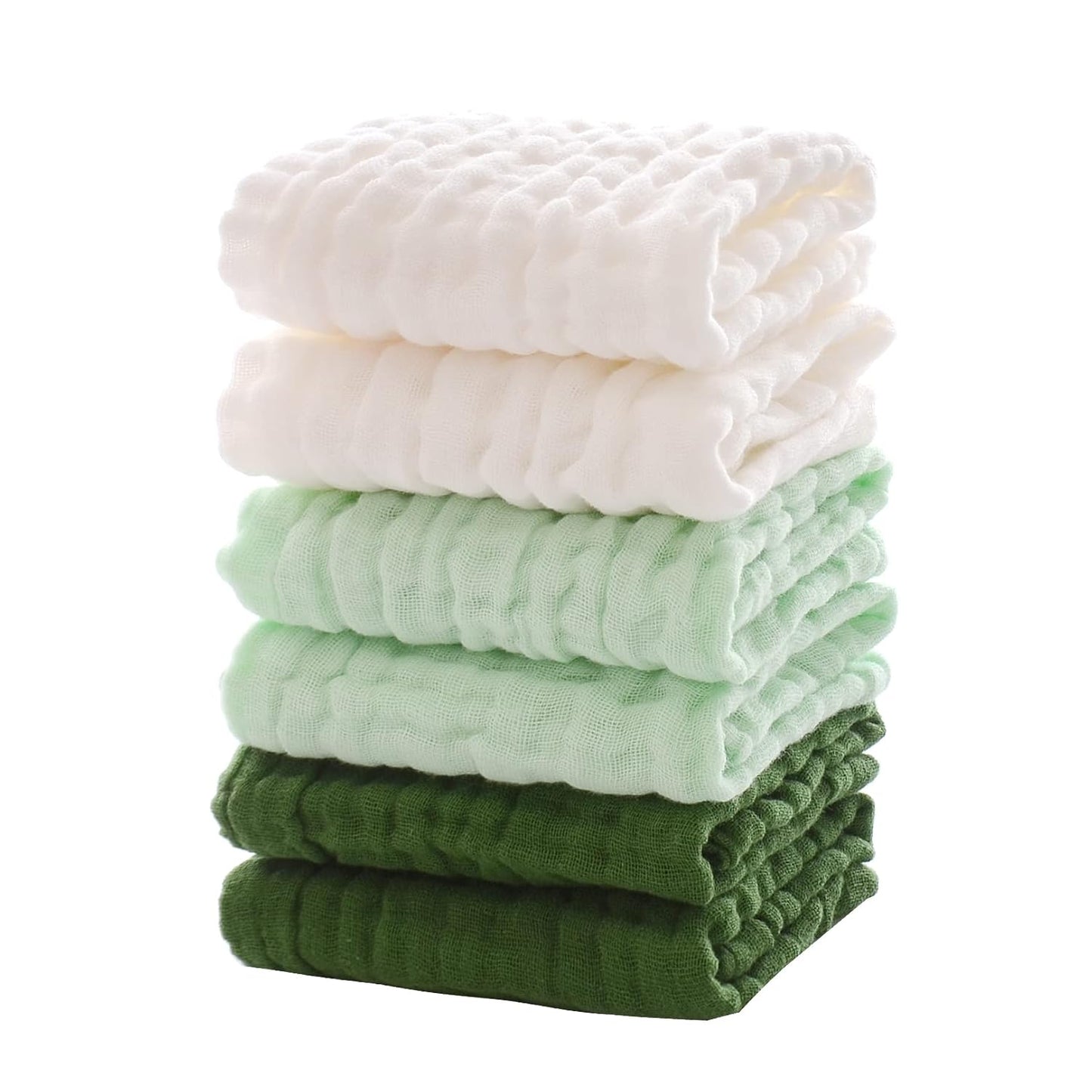 Soft Baby Washcloths - Versatile Face & Bath Towels for Newborns - Pack of 6