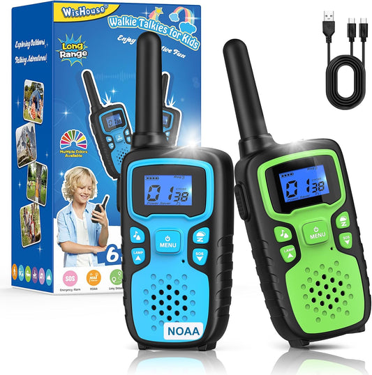 Wishouse Walkie Talkies for Kids Rechargeable Long Range Fun