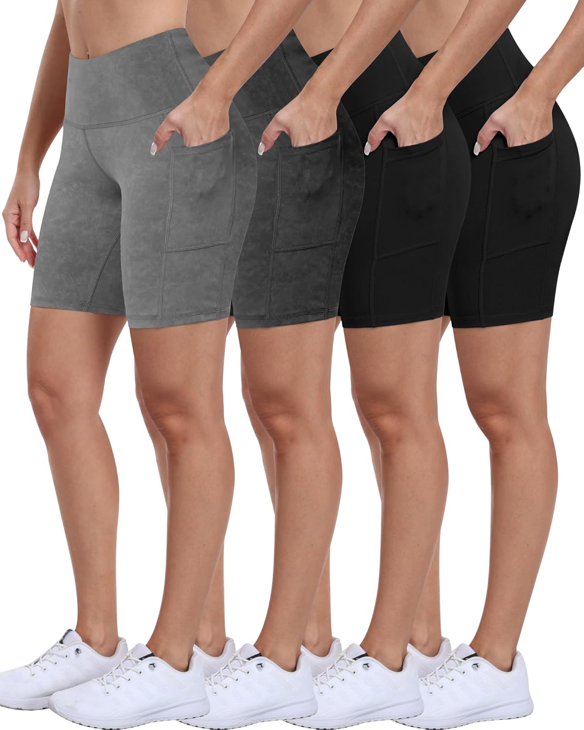 ATHVOTAR Biker Shorts for Women with Pockets - High Waisted