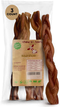 chew-e&tasty 12ft Jumbo Braided Bully Sticks - Long Lasting Chews